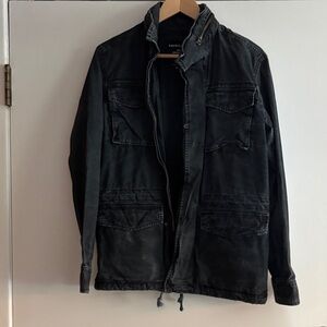 American Eagle Outfitters Dark Gray Military Jacket with hoodie Size xs
